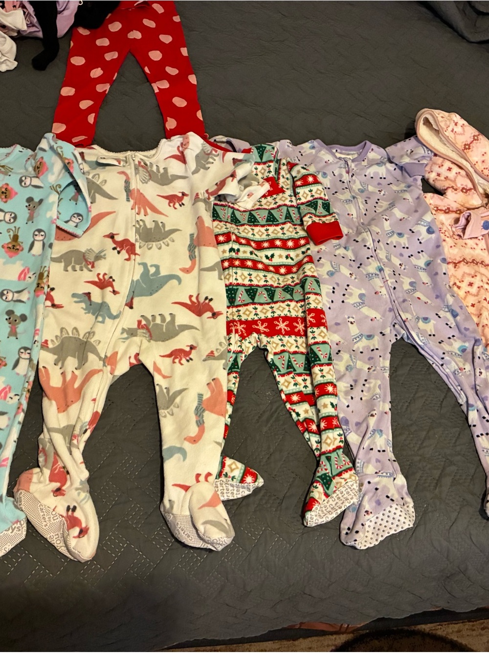 Carter's Red & Green Fair Isle Footed One-Piece Pajamas
